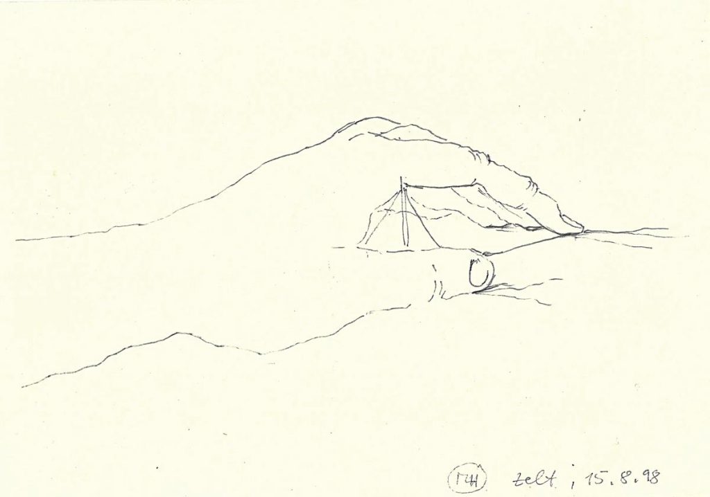 „da-heim“, Zeichnung auf Papier, 21 x 29 cm, 1998